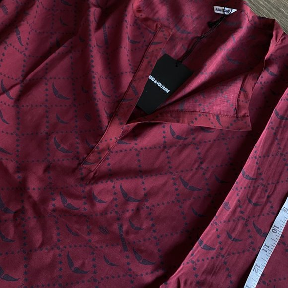 NWT Zadig Burgundy Short Kaftan - Picture 10 of 11